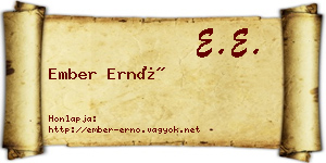 Ember Ernő névjegykártya